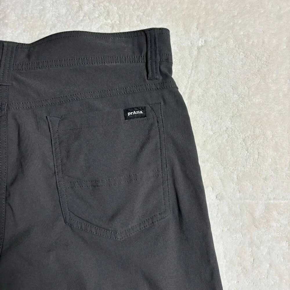 Prana‎ Womens Brion II 5-Pocket Pants Grey Lightweight Straight Fit Nylon 33x27